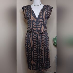 Tory Burch silk kongo leaf wrap dress